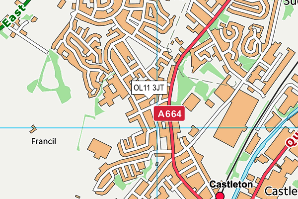 OL11 3JT map - OS VectorMap District (Ordnance Survey) OL11 3JT map - OS VectorMap District (Ordnance Survey)