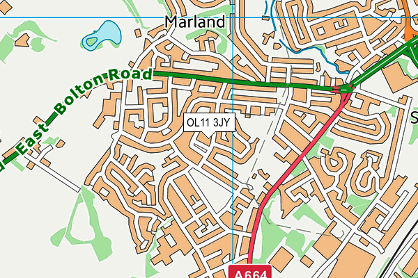 OL11 3JY map - OS VectorMap District (Ordnance Survey) OL11 3JY map - OS VectorMap District (Ordnance Survey)