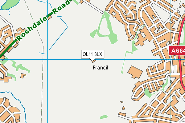 OL11 3LX map - OS VectorMap District (Ordnance Survey) OL11 3LX map - OS VectorMap District (Ordnance Survey)