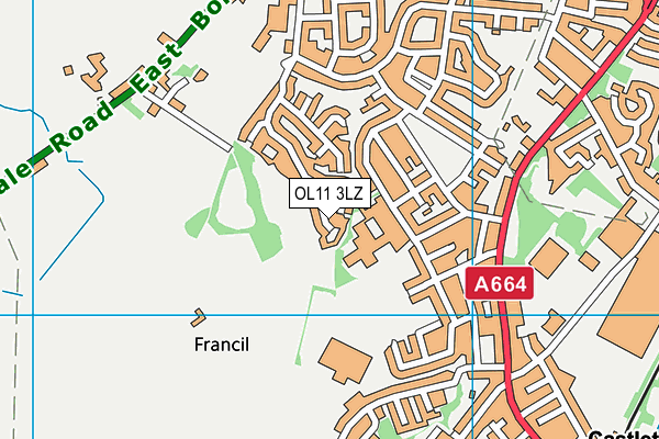 OL11 3LZ map - OS VectorMap District (Ordnance Survey) OL11 3LZ map - OS VectorMap District (Ordnance Survey)