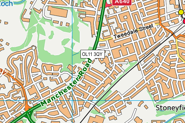 OL11 3QY map - OS VectorMap District (Ordnance Survey) OL11 3QY map - OS VectorMap District (Ordnance Survey)