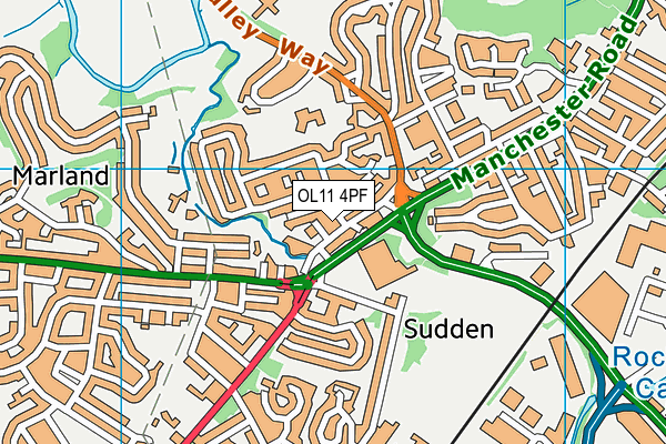 OL11 4PF map - OS VectorMap District (Ordnance Survey) OL11 4PF map - OS VectorMap District (Ordnance Survey)