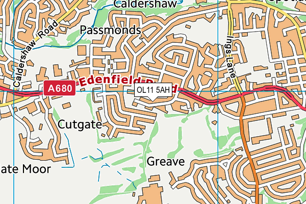 OL11 5AH map - OS VectorMap District (Ordnance Survey) OL11 5AH map - OS VectorMap District (Ordnance Survey)