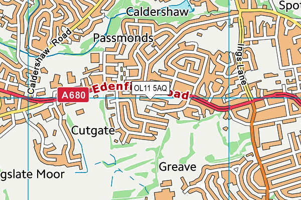 OL11 5AQ map - OS VectorMap District (Ordnance Survey) OL11 5AQ map - OS VectorMap District (Ordnance Survey)