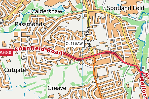 OL11 5AW map - OS VectorMap District (Ordnance Survey) OL11 5AW map - OS VectorMap District (Ordnance Survey)