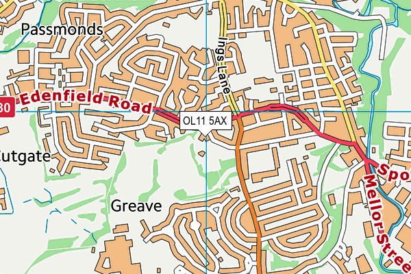 OL11 5AX map - OS VectorMap District (Ordnance Survey) OL11 5AX map - OS VectorMap District (Ordnance Survey)