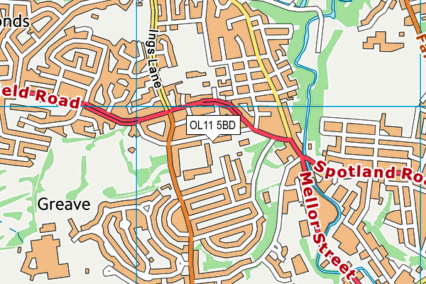 OL11 5BD map - OS VectorMap District (Ordnance Survey) OL11 5BD map - OS VectorMap District (Ordnance Survey)