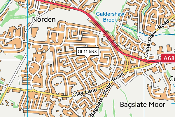OL11 5RX map - OS VectorMap District (Ordnance Survey) OL11 5RX map - OS VectorMap District (Ordnance Survey)