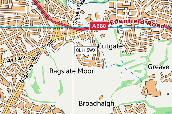 OL11 5WX map - OS VectorMap District (Ordnance Survey) OL11 5WX map - OS VectorMap District (Ordnance Survey)