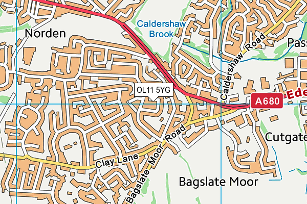 OL11 5YG map - OS VectorMap District (Ordnance Survey) OL11 5YG map - OS VectorMap District (Ordnance Survey)