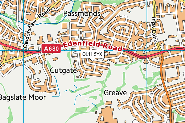 OL11 5YX map - OS VectorMap District (Ordnance Survey)