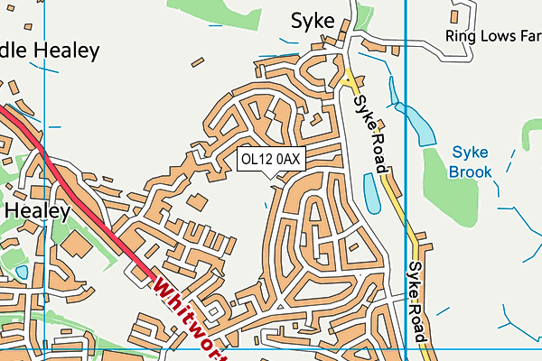 OL12 0AX map - OS VectorMap District (Ordnance Survey) OL12 0AX map - OS VectorMap District (Ordnance Survey)
