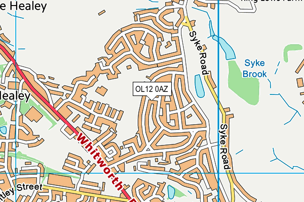 OL12 0AZ map - OS VectorMap District (Ordnance Survey)