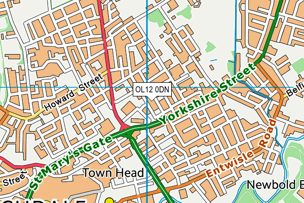 OL12 0DN map - OS VectorMap District (Ordnance Survey) OL12 0DN map - OS VectorMap District (Ordnance Survey)