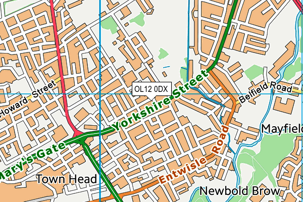 OL12 0DX map - OS VectorMap District (Ordnance Survey) OL12 0DX map - OS VectorMap District (Ordnance Survey)