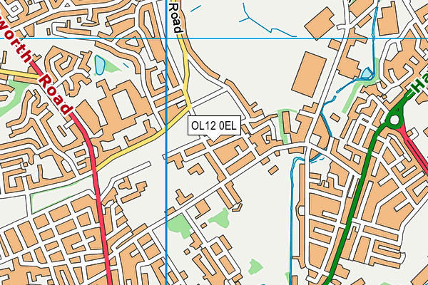 OL12 0EL map - OS VectorMap District (Ordnance Survey) OL12 0EL map - OS VectorMap District (Ordnance Survey)