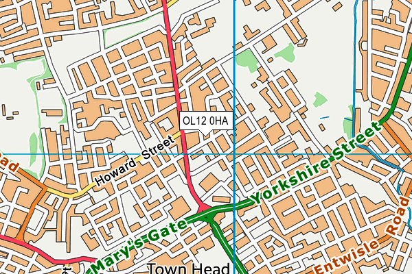 OL12 0HA map - OS VectorMap District (Ordnance Survey) OL12 0HA map - OS VectorMap District (Ordnance Survey)