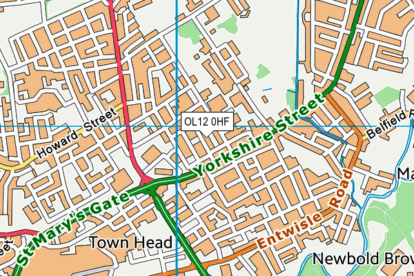 OL12 0HF map - OS VectorMap District (Ordnance Survey) OL12 0HF map - OS VectorMap District (Ordnance Survey)
