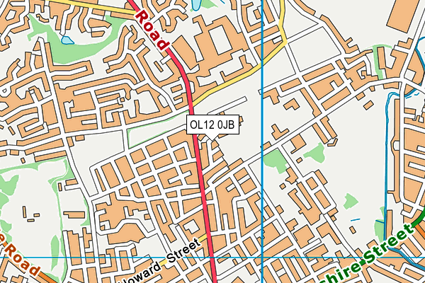 OL12 0JB map - OS VectorMap District (Ordnance Survey) OL12 0JB map - OS VectorMap District (Ordnance Survey)