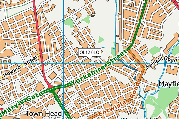 OL12 0LQ map - OS VectorMap District (Ordnance Survey) OL12 0LQ map - OS VectorMap District (Ordnance Survey)