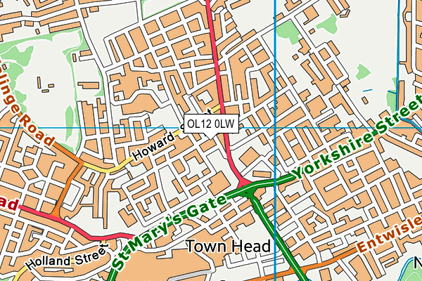 OL12 0LW map - OS VectorMap District (Ordnance Survey) OL12 0LW map - OS VectorMap District (Ordnance Survey)