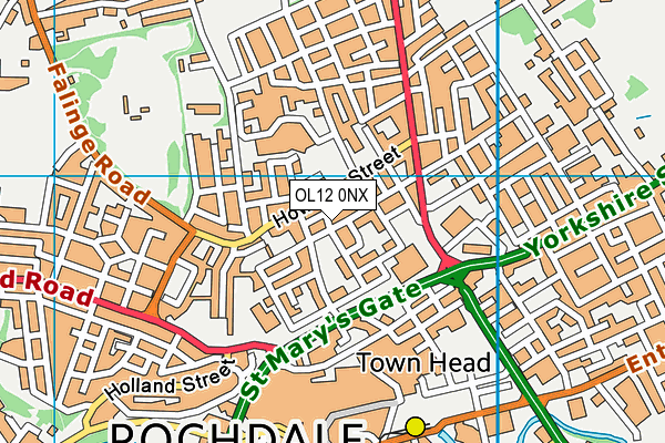OL12 0NX map - OS VectorMap District (Ordnance Survey) OL12 0NX map - OS VectorMap District (Ordnance Survey)