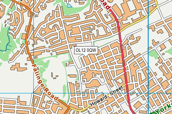 OL12 0QW map - OS VectorMap District (Ordnance Survey) OL12 0QW map - OS VectorMap District (Ordnance Survey)