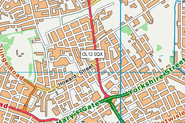 OL12 0QX map - OS VectorMap District (Ordnance Survey) OL12 0QX map - OS VectorMap District (Ordnance Survey)