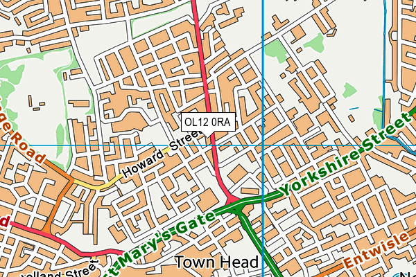 OL12 0RA map - OS VectorMap District (Ordnance Survey) OL12 0RA map - OS VectorMap District (Ordnance Survey)