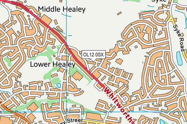 OL12 0SX map - OS VectorMap District (Ordnance Survey)