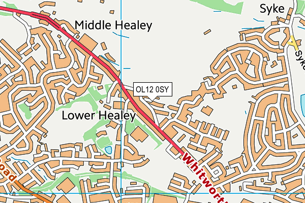 OL12 0SY map - OS VectorMap District (Ordnance Survey) OL12 0SY map - OS VectorMap District (Ordnance Survey)