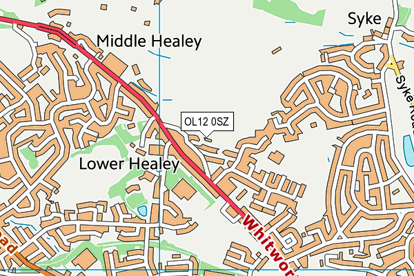 OL12 0SZ map - OS VectorMap District (Ordnance Survey)