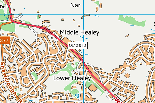 OL12 0TD map - OS VectorMap District (Ordnance Survey) OL12 0TD map - OS VectorMap District (Ordnance Survey)