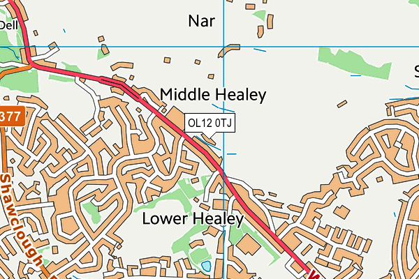 OL12 0TJ map - OS VectorMap District (Ordnance Survey) OL12 0TJ map - OS VectorMap District (Ordnance Survey)