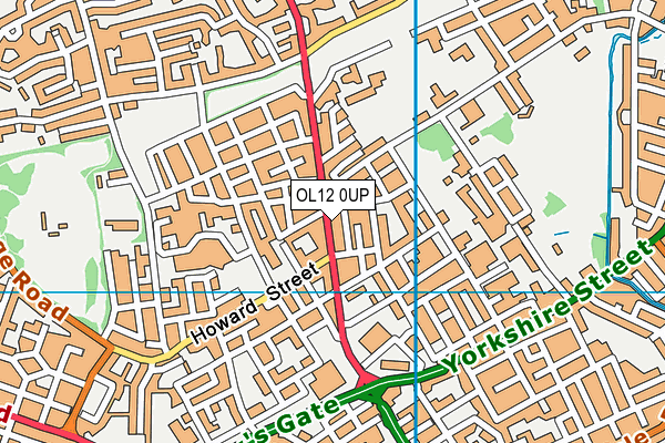 OL12 0UP map - OS VectorMap District (Ordnance Survey)