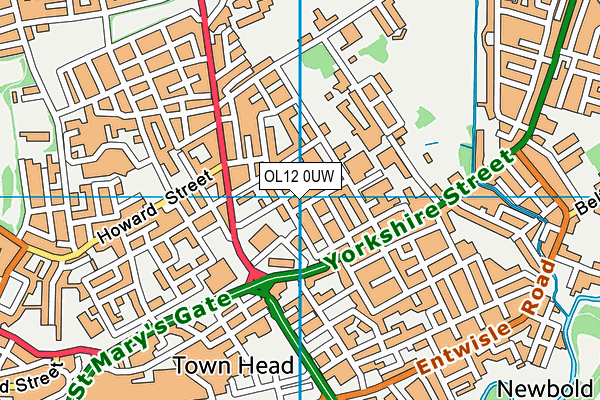 OL12 0UW map - OS VectorMap District (Ordnance Survey) OL12 0UW map - OS VectorMap District (Ordnance Survey)