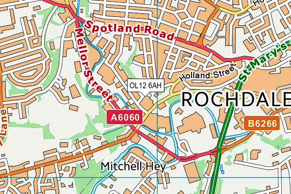 OL12 6AH map - OS VectorMap District (Ordnance Survey) OL12 6AH map - OS VectorMap District (Ordnance Survey)