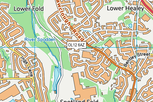 OL12 6AZ map - OS VectorMap District (Ordnance Survey) OL12 6AZ map - OS VectorMap District (Ordnance Survey)