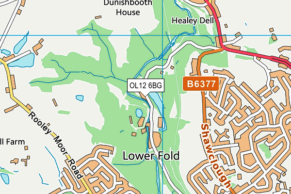 OL12 6BG map - OS VectorMap District (Ordnance Survey) OL12 6BG map - OS VectorMap District (Ordnance Survey)