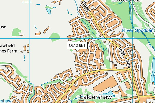 OL12 6BT map - OS VectorMap District (Ordnance Survey) OL12 6BT map - OS VectorMap District (Ordnance Survey)
