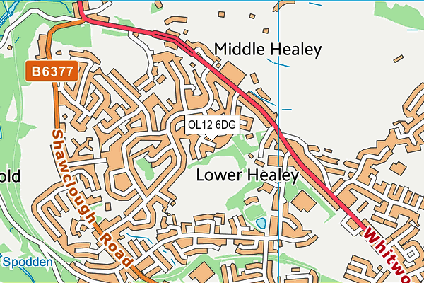 OL12 6DG map - OS VectorMap District (Ordnance Survey) OL12 6DG map - OS VectorMap District (Ordnance Survey)