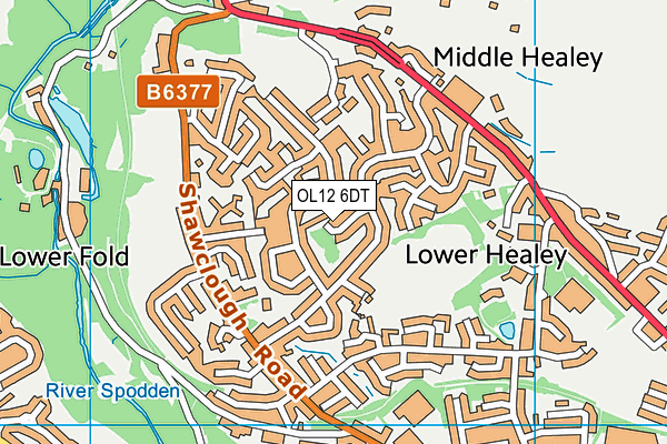 OL12 6DT map - OS VectorMap District (Ordnance Survey) OL12 6DT map - OS VectorMap District (Ordnance Survey)