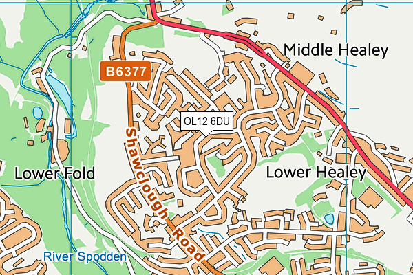 OL12 6DU map - OS VectorMap District (Ordnance Survey) OL12 6DU map - OS VectorMap District (Ordnance Survey)
