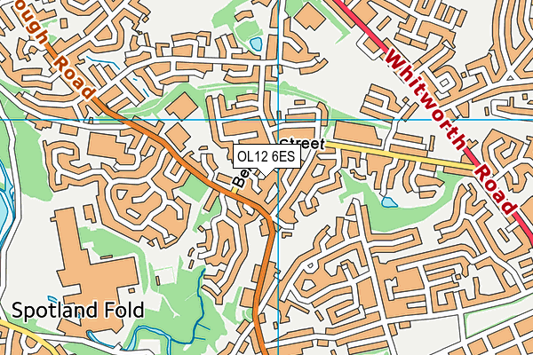 OL12 6ES map - OS VectorMap District (Ordnance Survey) OL12 6ES map - OS VectorMap District (Ordnance Survey)