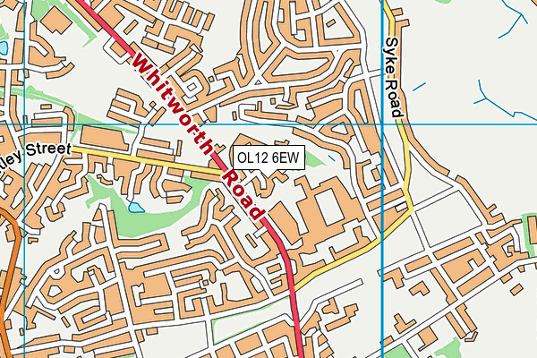 OL12 6EW map - OS VectorMap District (Ordnance Survey)