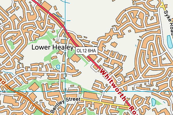 OL12 6HA map - OS VectorMap District (Ordnance Survey)