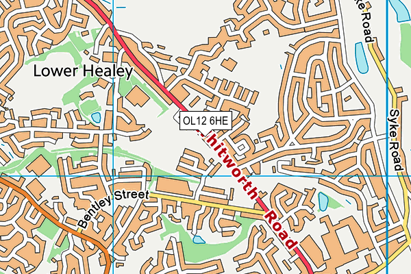 OL12 6HE map - OS VectorMap District (Ordnance Survey) OL12 6HE map - OS VectorMap District (Ordnance Survey)