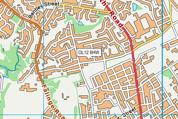 OL12 6HW map - OS VectorMap District (Ordnance Survey) OL12 6HW map - OS VectorMap District (Ordnance Survey)
