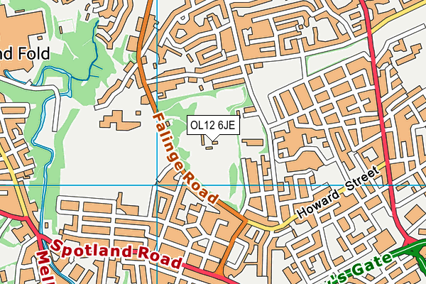 OL12 6JE map - OS VectorMap District (Ordnance Survey) OL12 6JE map - OS VectorMap District (Ordnance Survey)