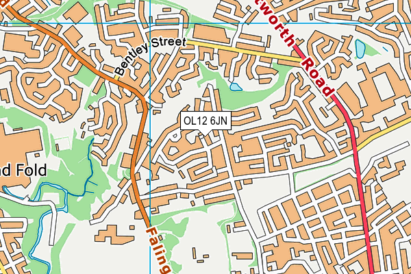 OL12 6JN map - OS VectorMap District (Ordnance Survey) OL12 6JN map - OS VectorMap District (Ordnance Survey)